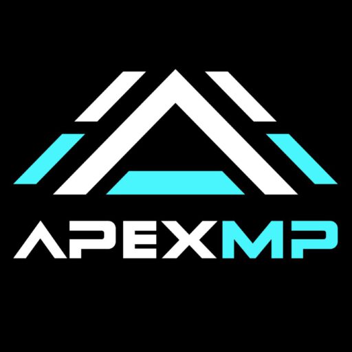 Firmenlogo mit der Aufschrift "apex mp"